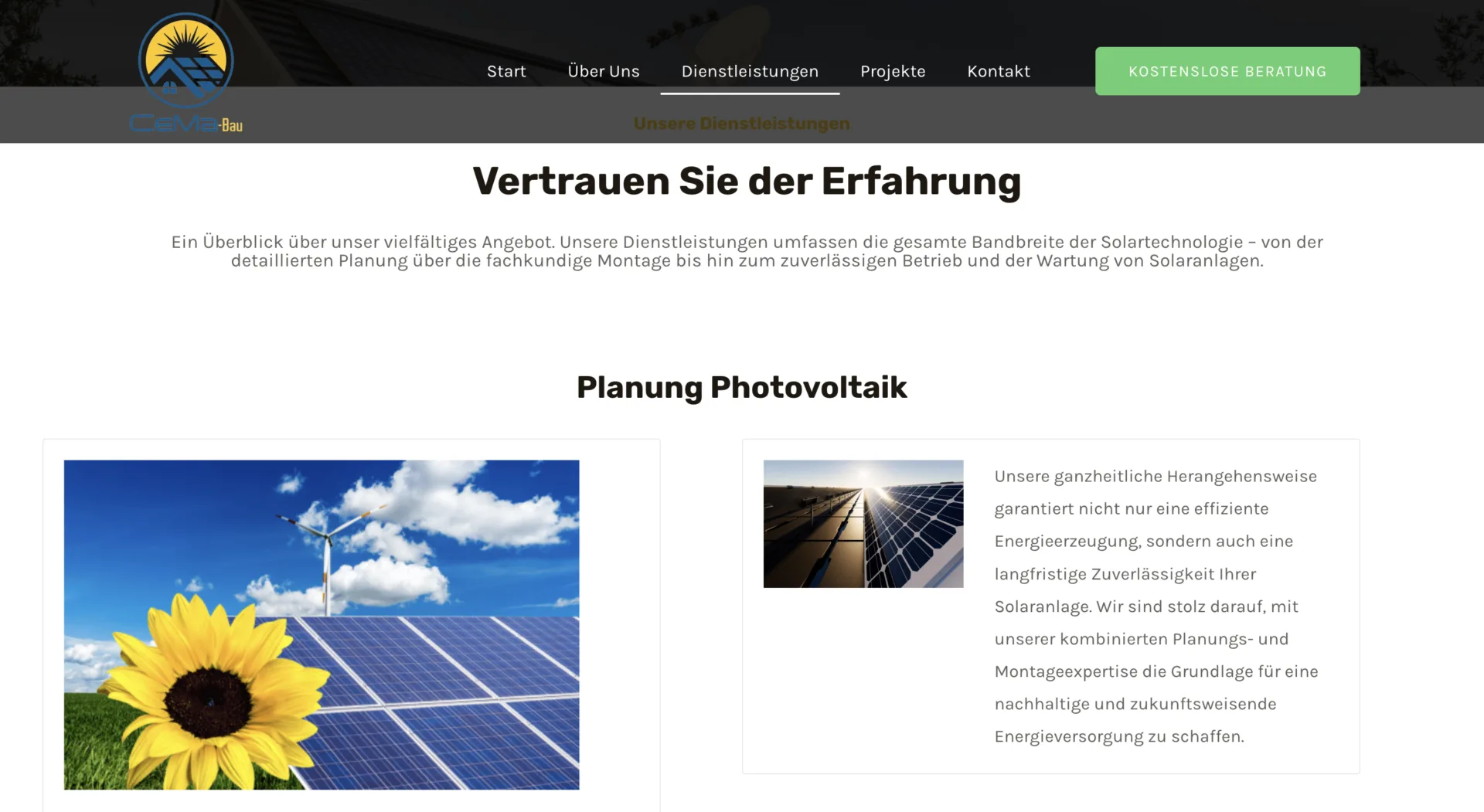 Cema Bau custom website layout and branding by Influneti marketing