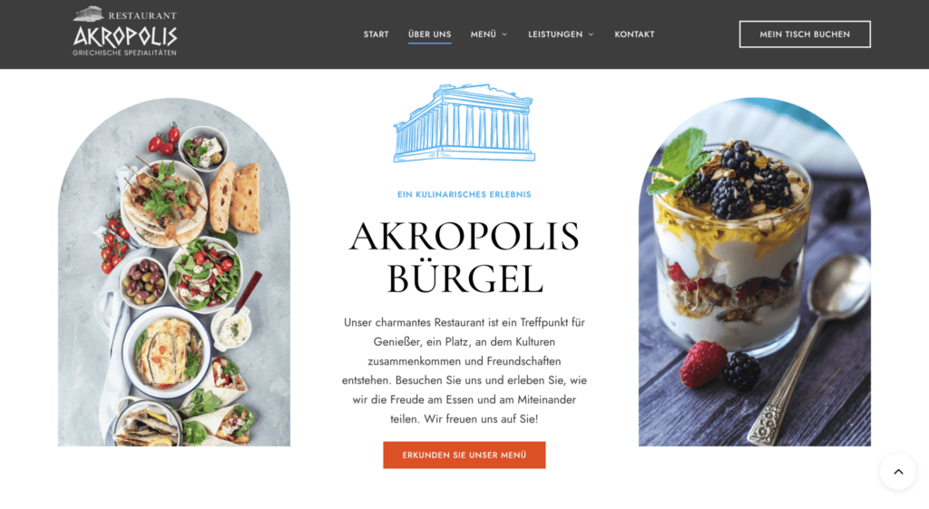 Restaurant Akropolis digital presence and web design by Influneti