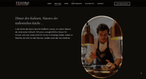 Tesoro Restaurant digital presence and online web portfolio by Influneti