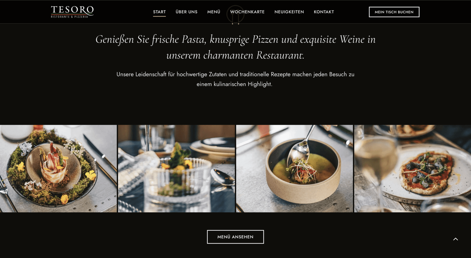 Tesoro Restaurant custom web design and digital strategy by Influneti