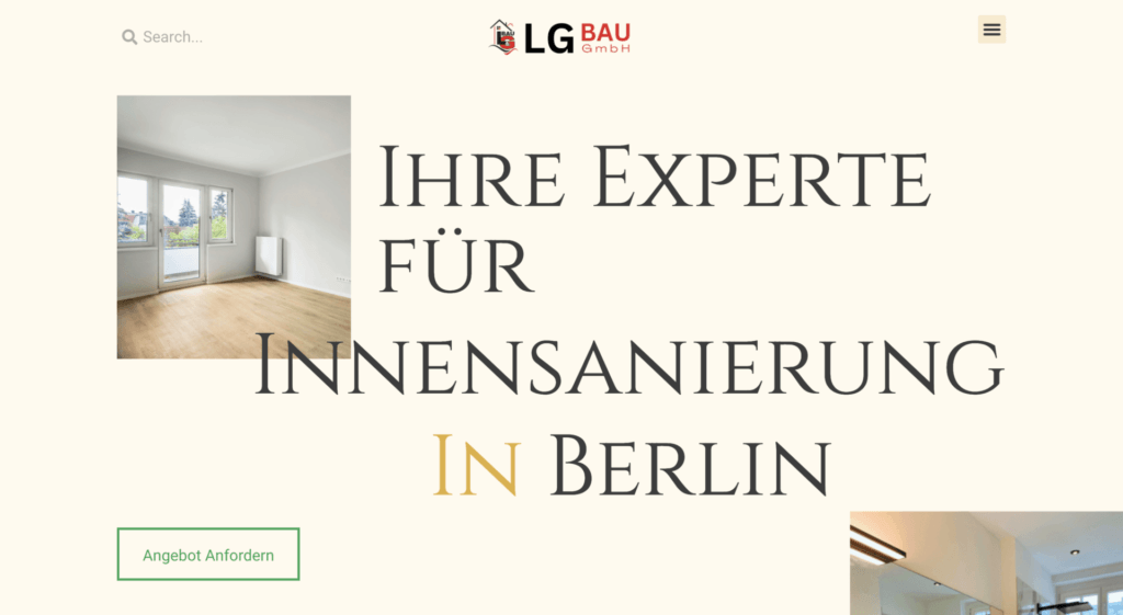 LG Bau comprehensive website design by Influneti