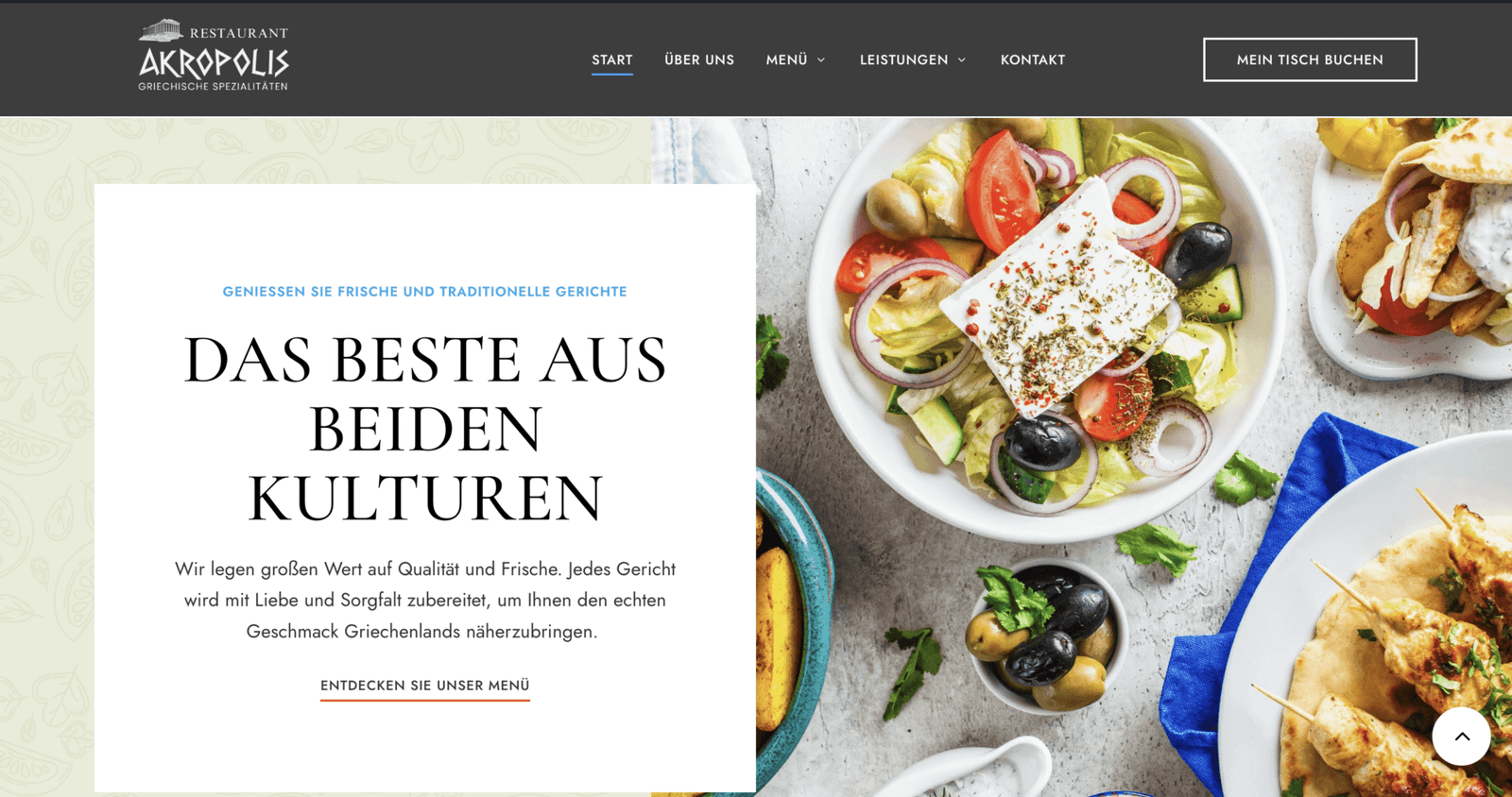 Akropolis Restaurant comprehensive web design portfolio by Influneti