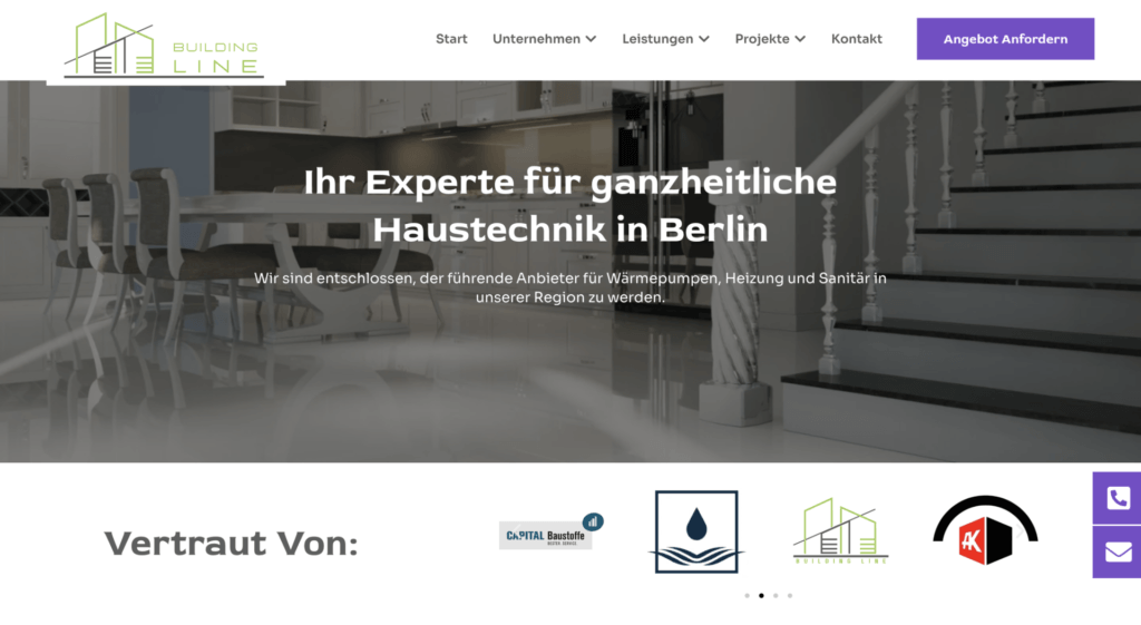Building Line corporate web portfolio layout by Influneti