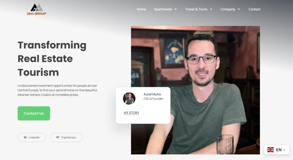 DMA Group custom website design and digital strategy by Influneti