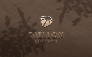 Diellon embossed copper logo and brand identity design by Influneti