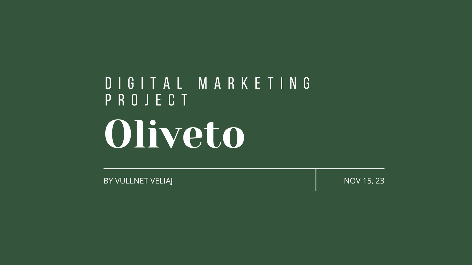 Oliveto Restaurant brand strategy and visual identity by Influneti